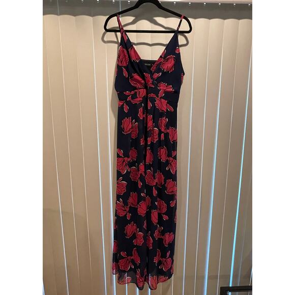 ModCloth Women's Navy and Pink Floral‎ Liza Luxe Dress XL Flattering Maxi Event - Picture 4 of 10